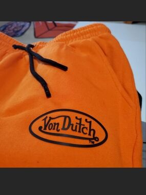 Von Dutch Orange Logo Sweatpants
